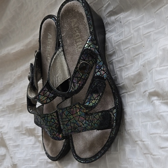 Alegria Women's Hologram Wedge Sandals Summer Shoes Size 38 - Picture 3 of 9
